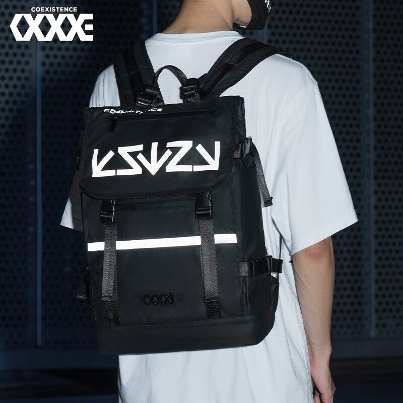 coexistence共存双肩包男大容量简约背包户外通勤时尚潮流休闲电脑包