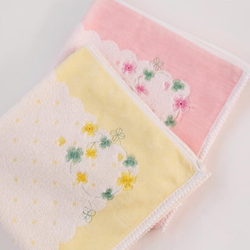 棉枕巾 情侣款舒适柔软 2959粉黄各一条