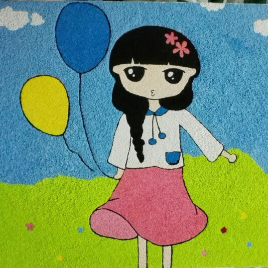 纸浆画材料包卡通带框涂色画diy手工作品幼儿园装饰儿童创意礼物 63小