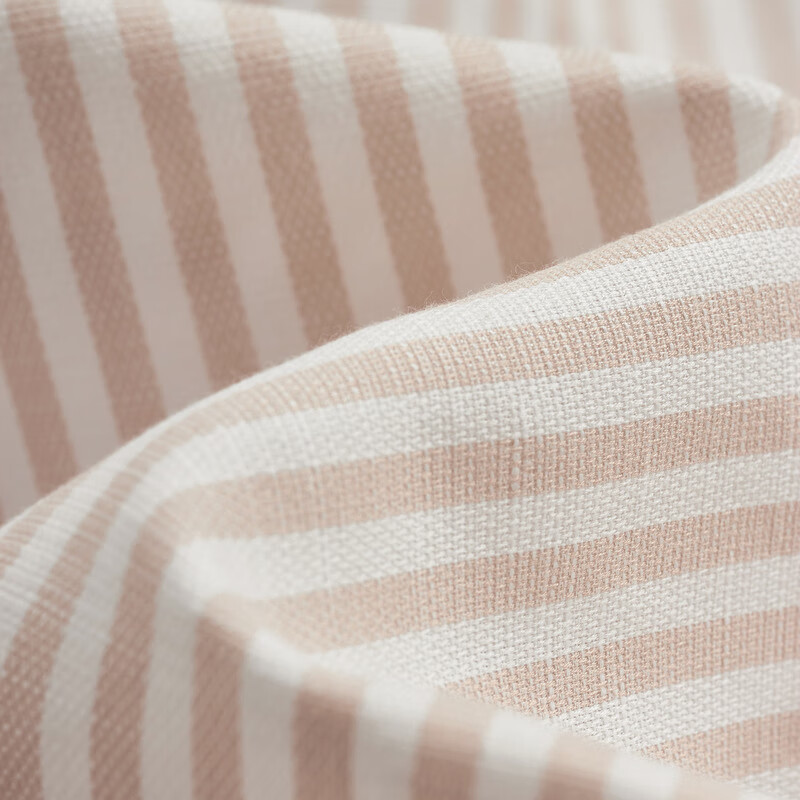 MAYOR男装春季300支棉汉麻桑蚕丝易烫绿条纹长袖衬衫 米黄 42