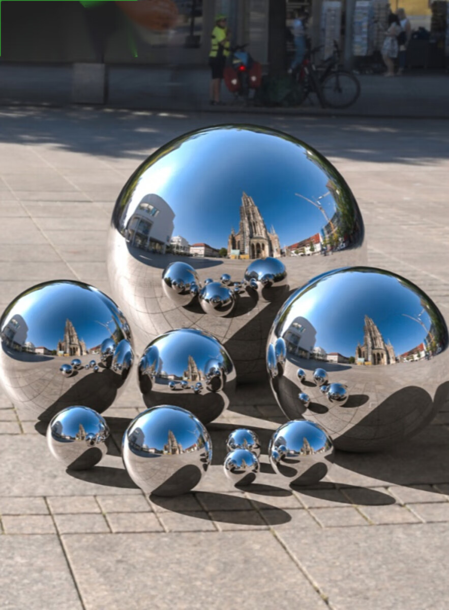 不锈钢球空心球304加厚精品镜面金属球装饰球1.