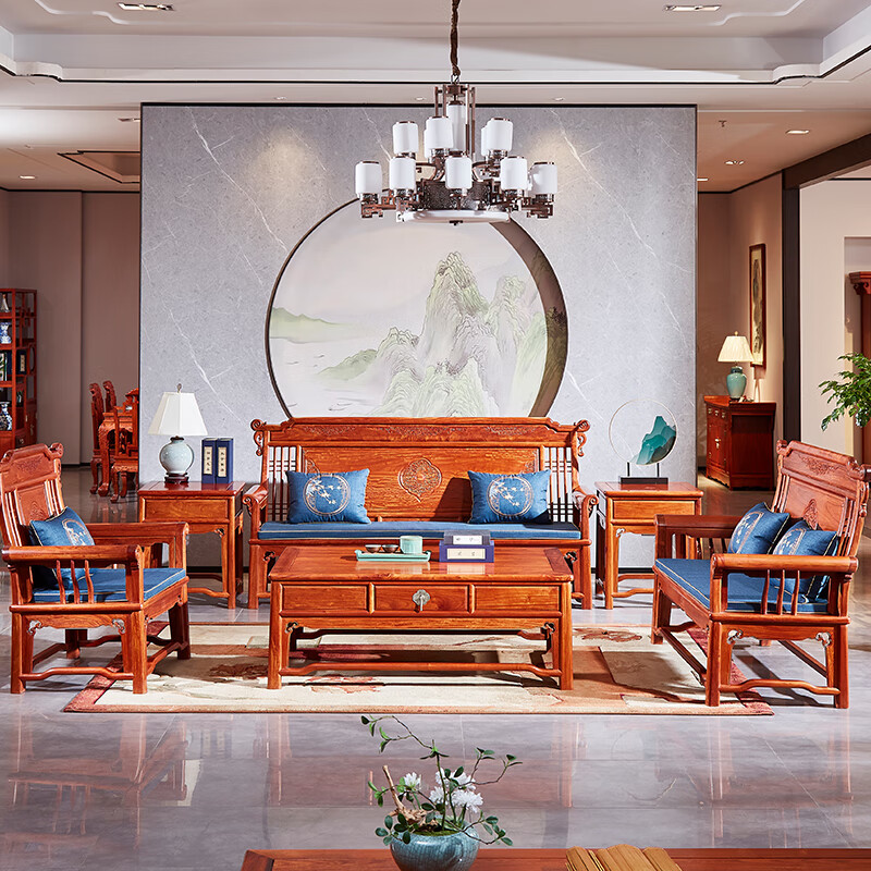 东成红木家具缅甸花梨(学名:大果紫檀)全实木古典家具高档沙发明清