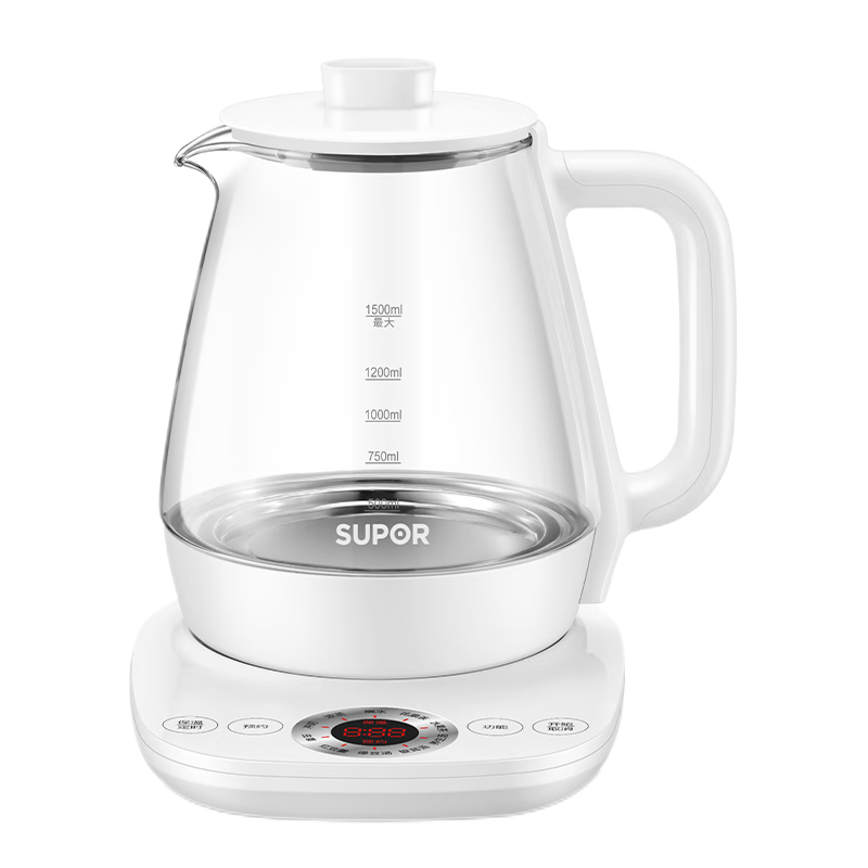 不可错过的苏泊尔全自动玻璃电煮茶壶SW-15YT01白色，了解养生壶价格走势并作出明智决策！