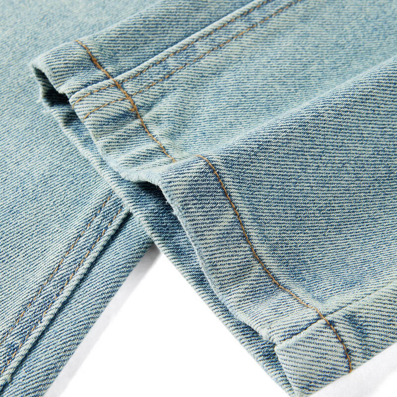 乐町【商场同款】2025春季新款分割线水洗色牛仔烟管裤C2HAF1132 牛仔中蓝 S