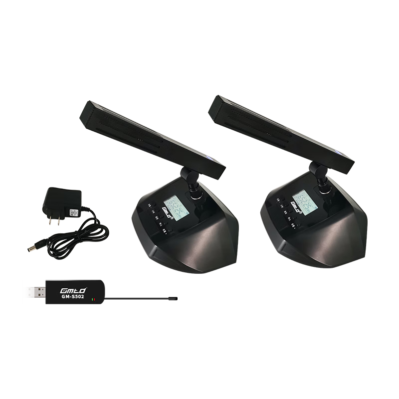 Gmtd 遠(yuǎn)程視頻會議麥克風(fēng)無線話筒會議室音響設(shè)備套現(xiàn)場擴(kuò)聲電腦筆記本usb專業(yè)遠(yuǎn)距離收音鵝頸電容麥 GM-S502方管（一拖二）