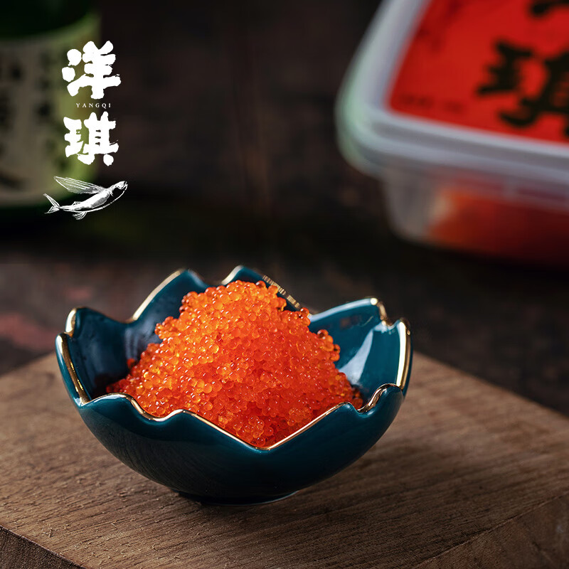 寿司料理 飞鱼籽1kg 大荣红蟹籽 红鱼子蟹子 寿司 大粒鱼籽 1000g