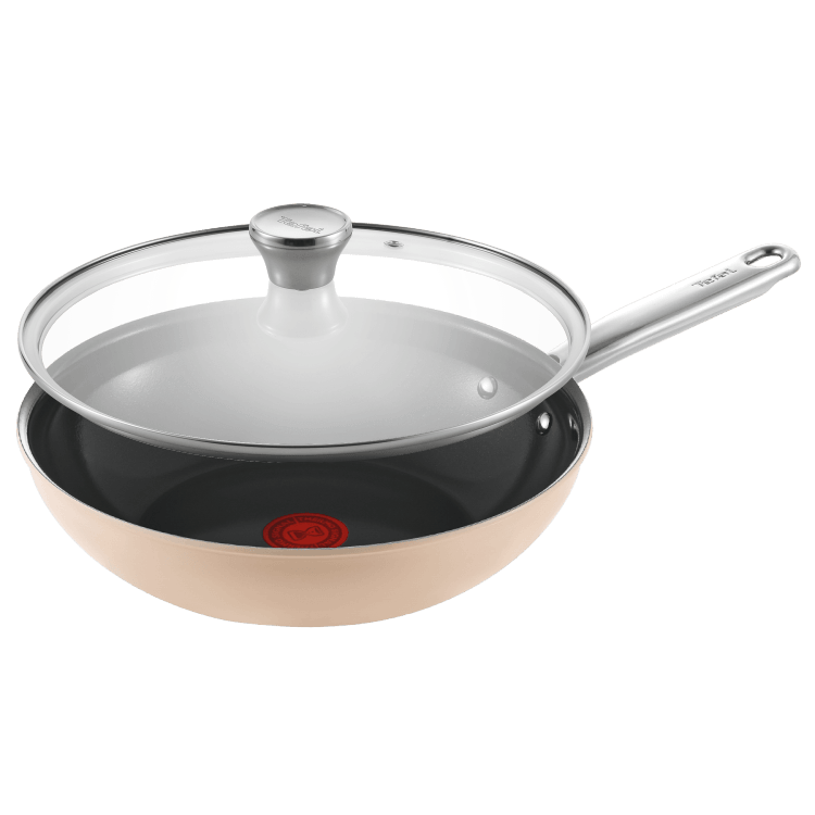 特福（Tefal）炒锅家用不粘锅平底炒锅陶瓷覆面炒菜锅电磁炉燃气灶通用