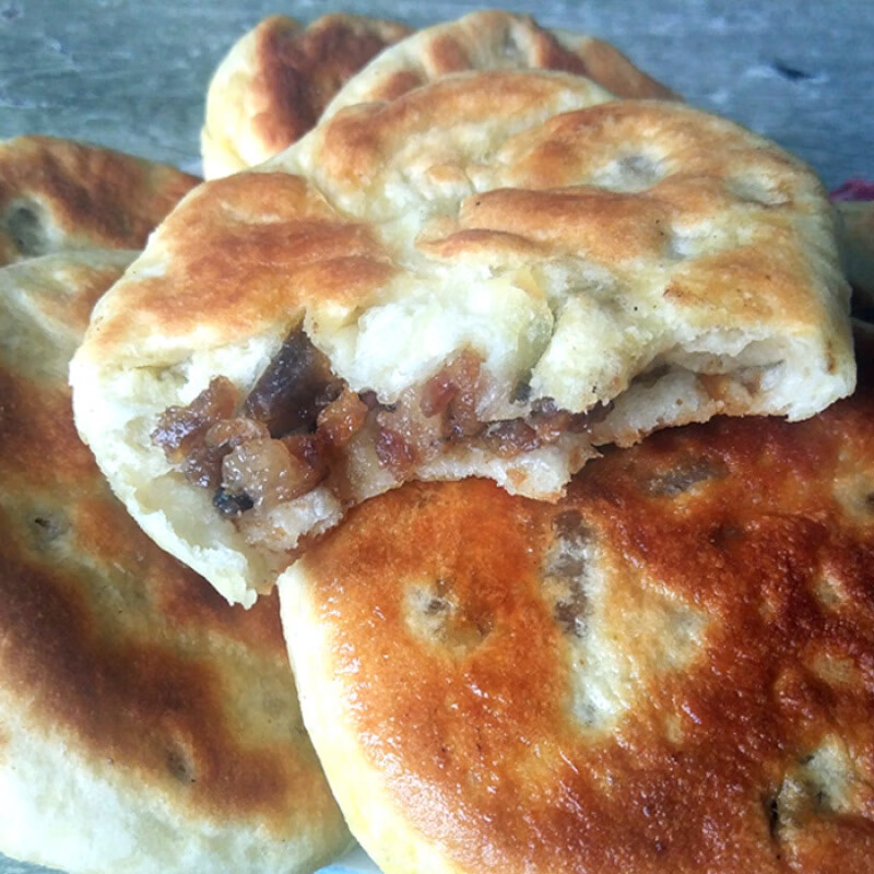 虎钢馋油渣饼东北农家手工自制猪油渣饼馅饼油渍了饼发面饼 猪油渣