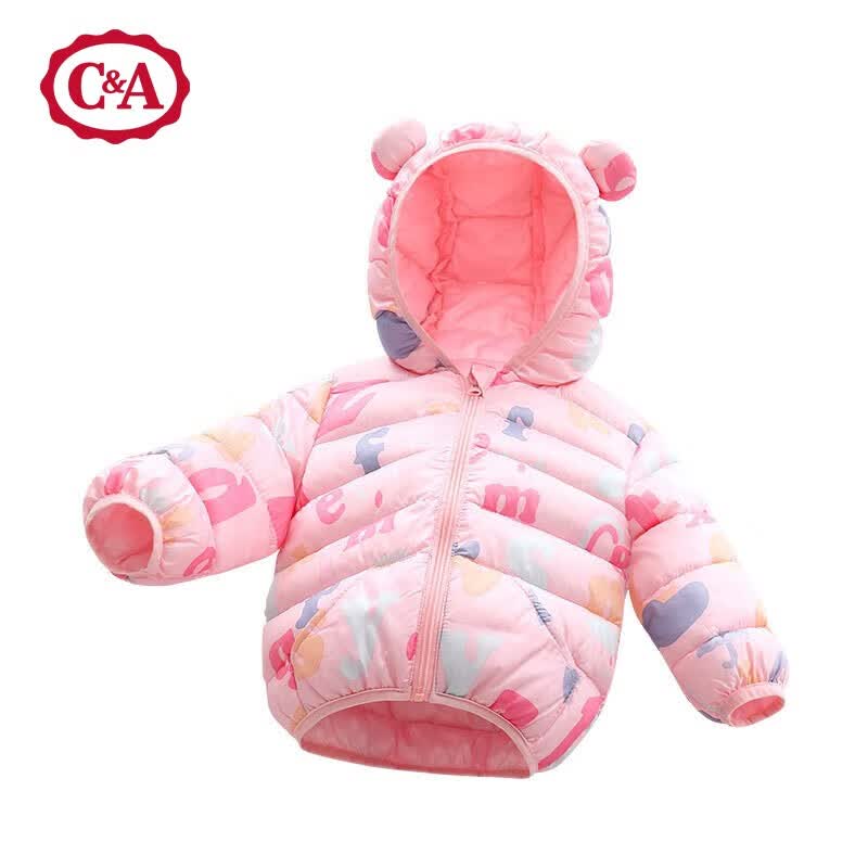 C＆A儿童棉服男女童装宝宝秋冬婴儿羽绒棉服加厚外出棉袄加绒外套 粉色字母 130码使用感如何?