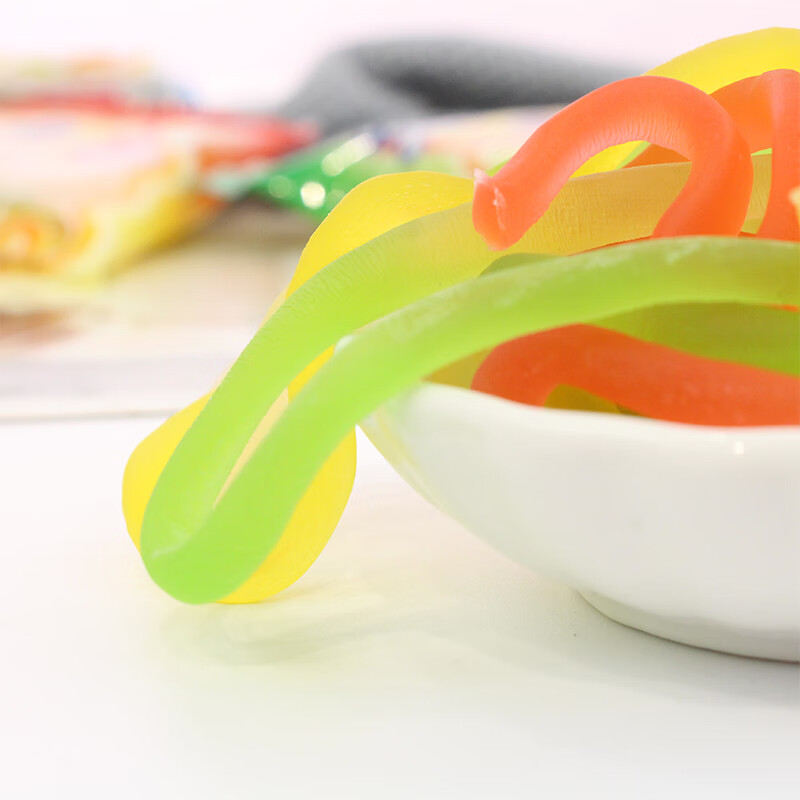 优卡彩绳软糖8090后怀旧橡皮糖儿童万圣节糖果休闲小零食 五彩绳13g*