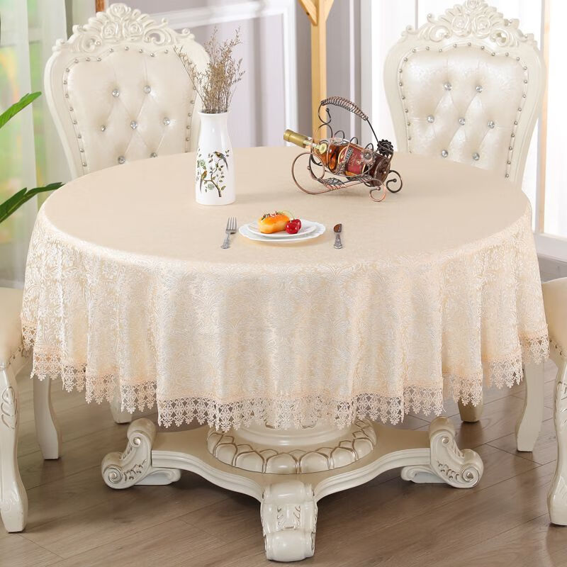绚嘉圆桌布高档面料圆桌布布艺清新纯色餐桌布圆形桌布园桌子布现代简