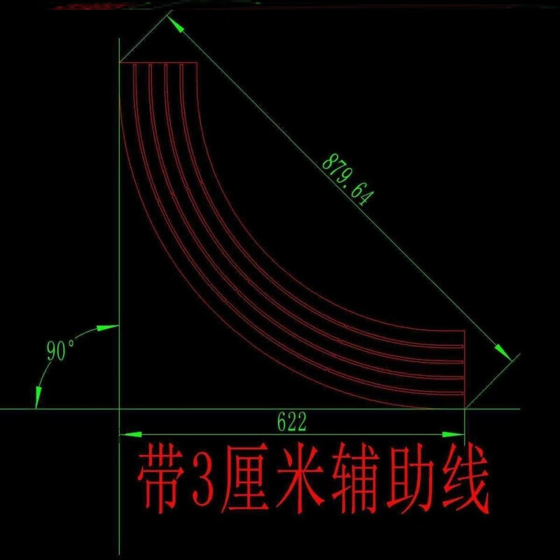 适配定制水电工大弧弯画线器连弯模板画圆弧管水管放样神器28 带3厘米