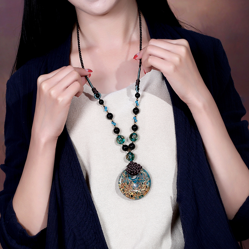 欧凯伦 毛衣链长款挂件时尚项链简约吊坠挂饰百搭装饰品女挂链古配饰