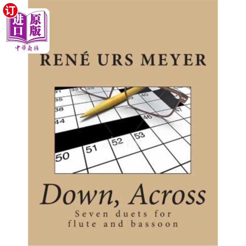 海外直订down, across: seven duets for flute and bassoon 向下
