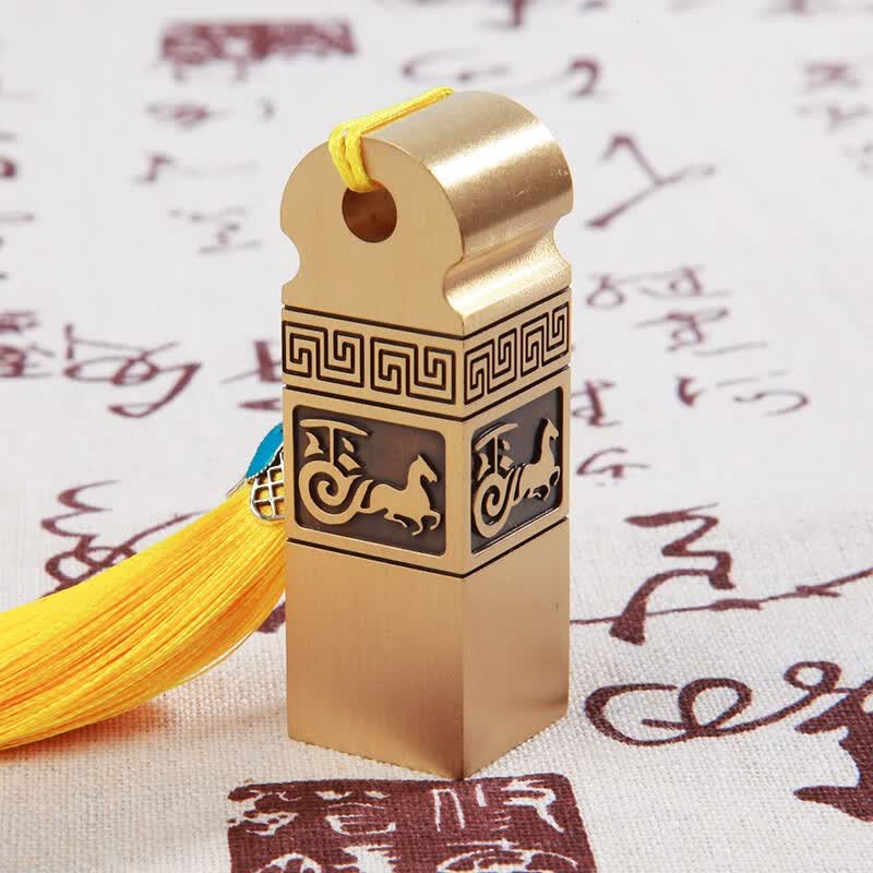 佳城梁实心黄铜印章书法篆刻收藏成人礼生日送父亲退伍毕业纪念企业定制闲章创意私章车马 20*20*60mm黑色