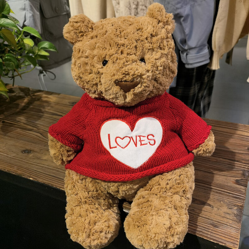 巴塞罗那熊衣服胖胖熊泰迪熊bartholomew小熊替换换洗毛衣圣诞帽 红色