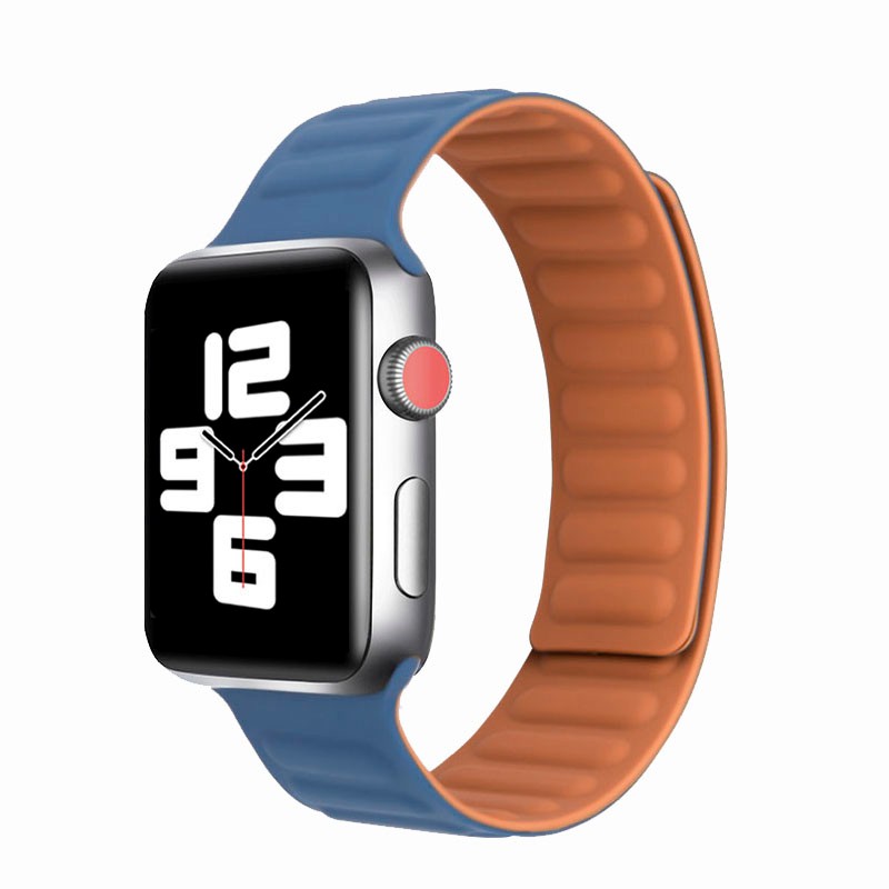 硅胶磁吸链式适用iwatch9/8/se/7/6/5表带 午夜蓝 38mm表盘(硅胶磁吸)