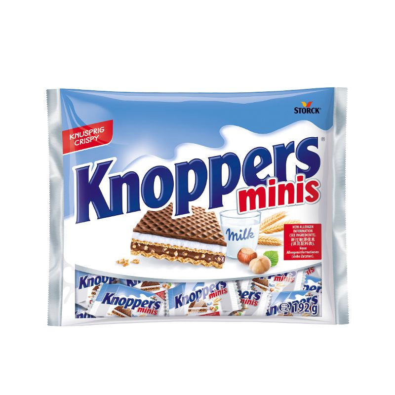 knoppers【迷你版】德国进口牛奶可可榛子威化饼干192g 孩童小包装