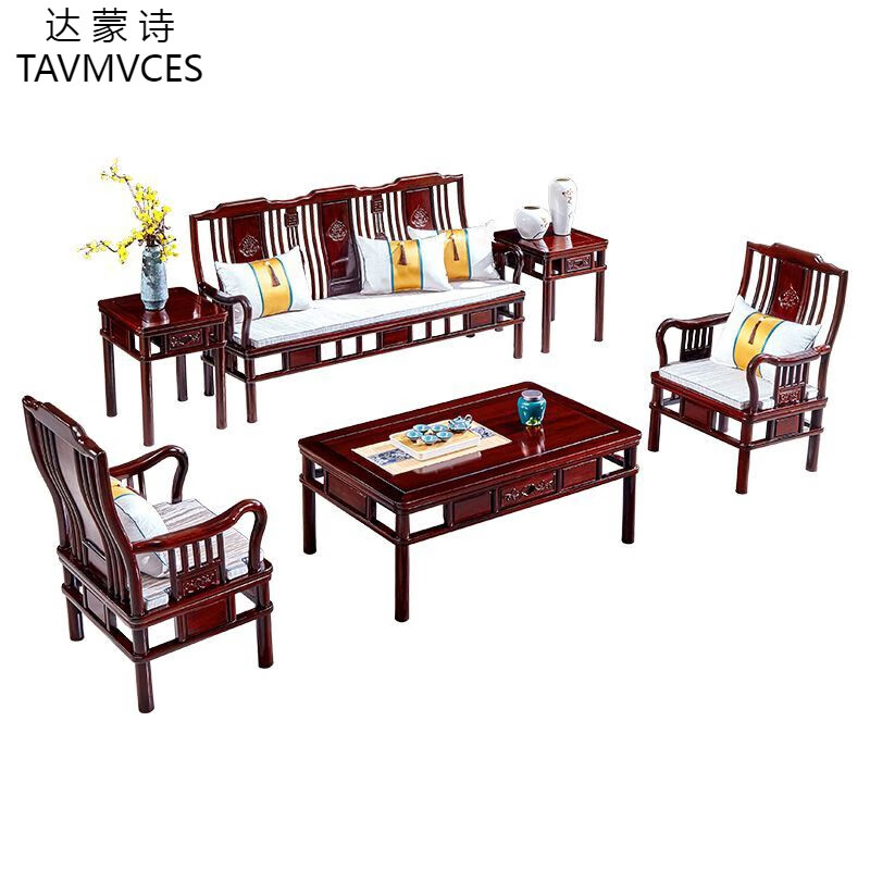 达蒙诗 TAVMVCES沙发东非酸枝木沙发中式实木沙发组合客厅家具 113五件套