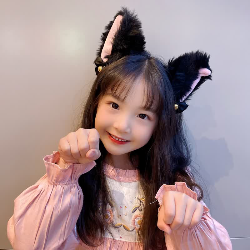 猫耳朵发箍超萌可爱铃铛狐狸耳朵头箍发卡演出头饰儿童女童宝宝发夹