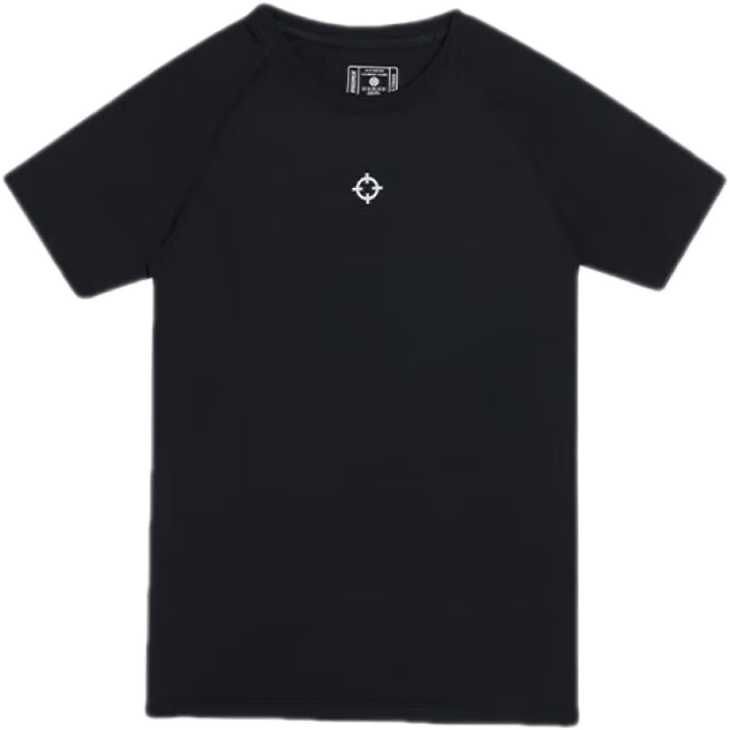 準(zhǔn)者（RIGORER）男款短袖壓縮衣圓領(lǐng)運(yùn)動籃球跑步訓(xùn)練健身衣緊身修身凸顯線條上衣 純正黑 L