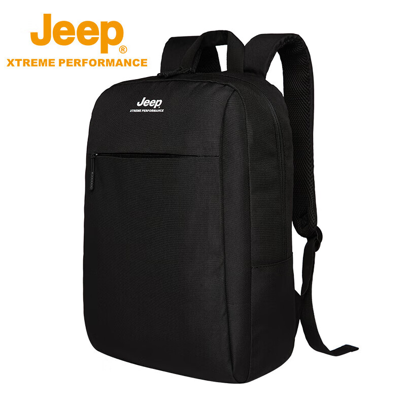 吉普（Jeep）户外休闲登山包男女双肩包徒步小型旅行电脑包透气大容量通勤书包 8211 黑色