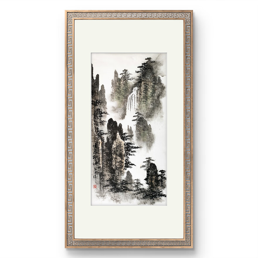 当代著名北派山水画大师 郭传璋 精品山水国画 雲泉松海 三尺50*100cm