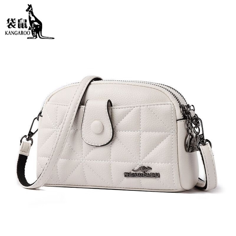 袋鼠(kangaroo)轻奢品牌手机包洋气时尚迷你包包女百搭单肩斜挎真皮