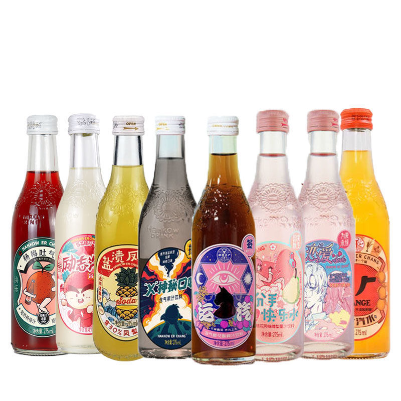 汉口二厂樱花风味水蜜桃汽水 二厂汽水盐渍凤梨樱花荔枝水蜜桃百香果