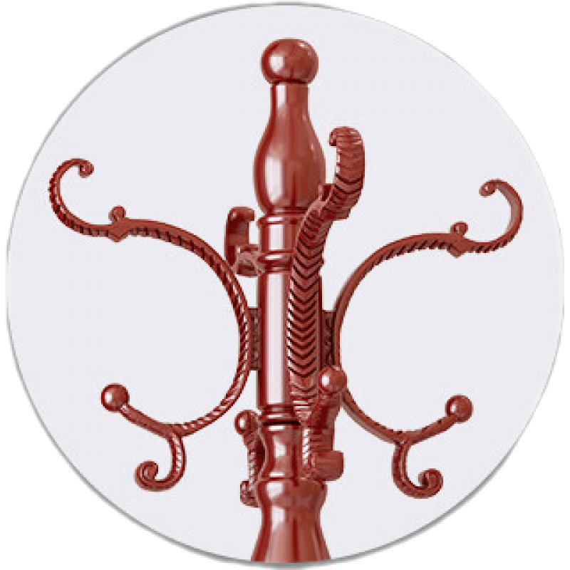 欧式实木衣帽架落地卧室挂衣架单杆立式衣服架子简约现代家用包架 特惠款-红色