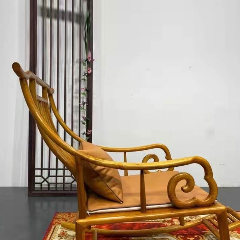 红善金丝楠木摇椅明清休闲躺椅古典全实木家具休闲椅榫卯结构