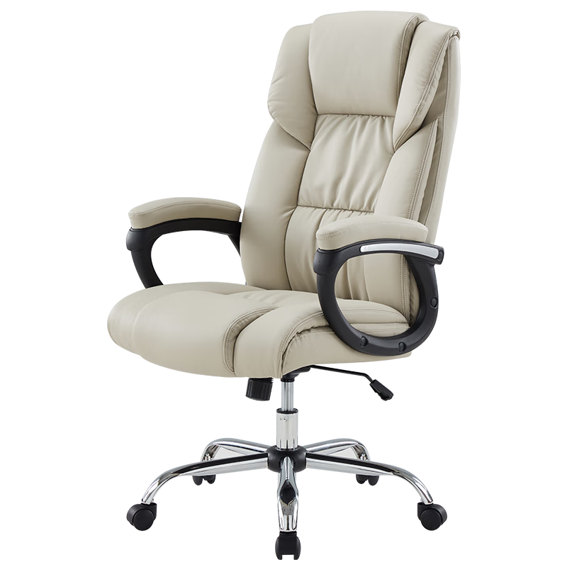 STARSPACE电脑椅家用办公椅人体工学椅子会议椅老板椅久坐皮椅灰色92175