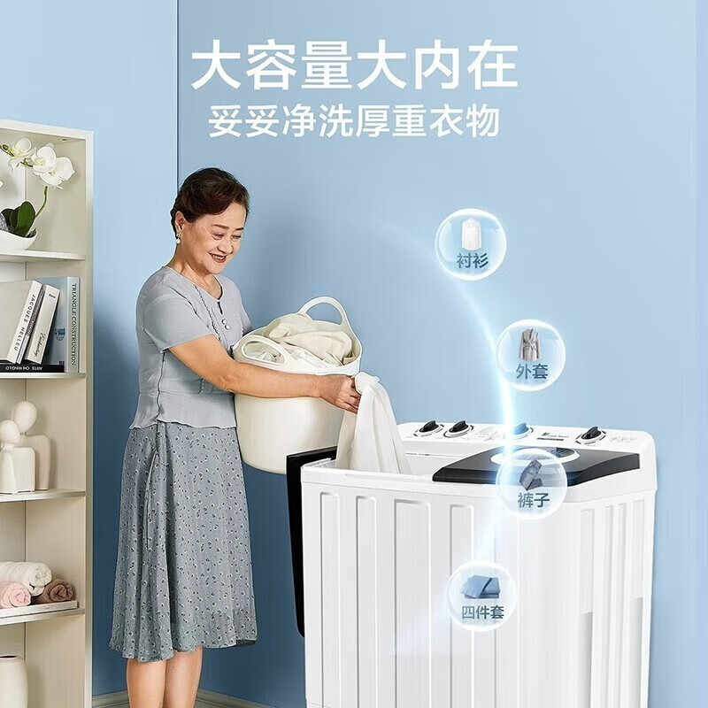 小天鹅双缸洗衣机双桶半自动 原厂品质电机 强劲水流 洗脱分离  10公斤双桶洗脱分离属于什么档次？