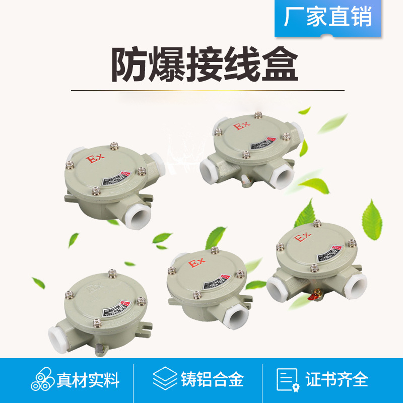 椁俊防爆接线盒dn15防爆平盖接线盒防爆三通穿线盒防爆接线盒直通 4分