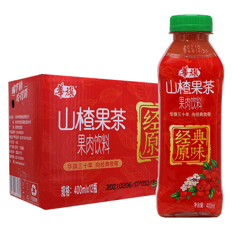 华旗 山楂果茶 多规格 果肉饮料 经典原味 400ml*12瓶