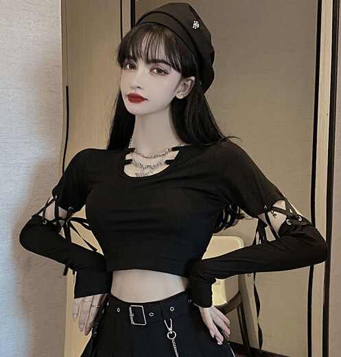 为知树韩版爵士舞蹈服装女拉拉操裙子黑暗系酷女孩个性蹦迪领舞演出