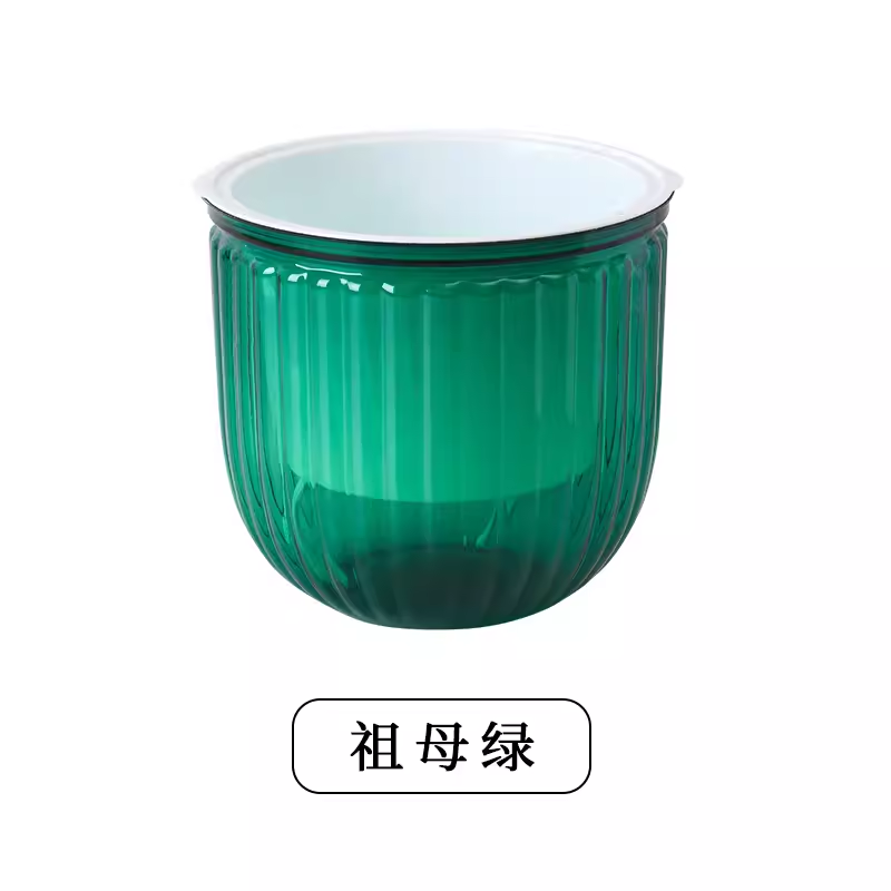 水培容器吊掛 懶人自動吸水花盆透明吊盆花盆懸掛式垂吊綠蘿室內(nèi) 祖母綠豎紋桌面款(不含鐵鏈) 塑料 小號(直徑11.3cm)