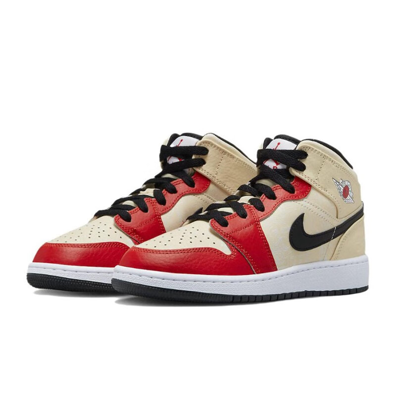 耐克(nike)jordan 1 gs aj 1 乔1高帮运动篮球鞋 红黄dv7012-100 37.