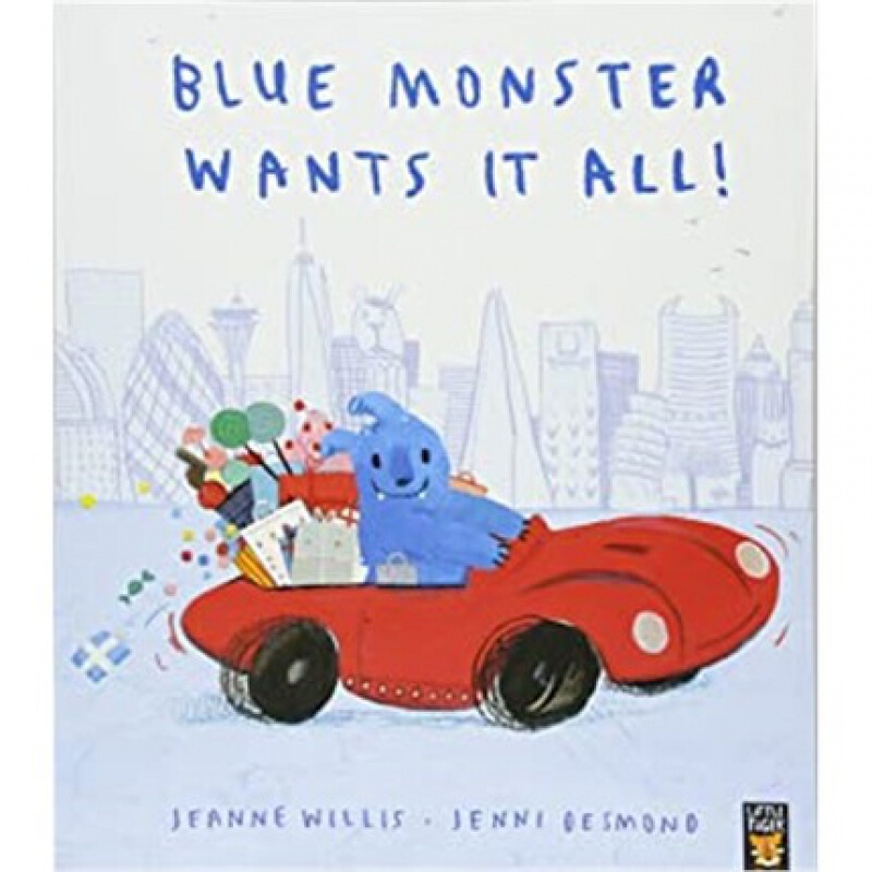 现货 blue monster wants it all 蓝怪物想要这一切 英文原版绘本
