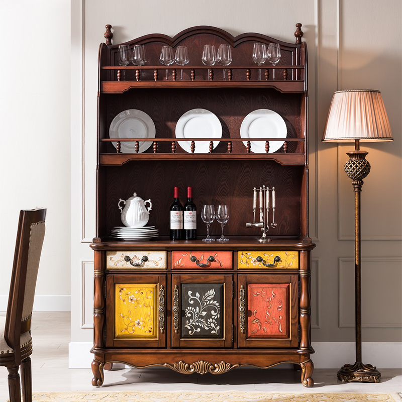 欧式酒柜餐边柜 吧台柜 美式碗碟柜 玄关隔断柜子 大容量  欧美精品