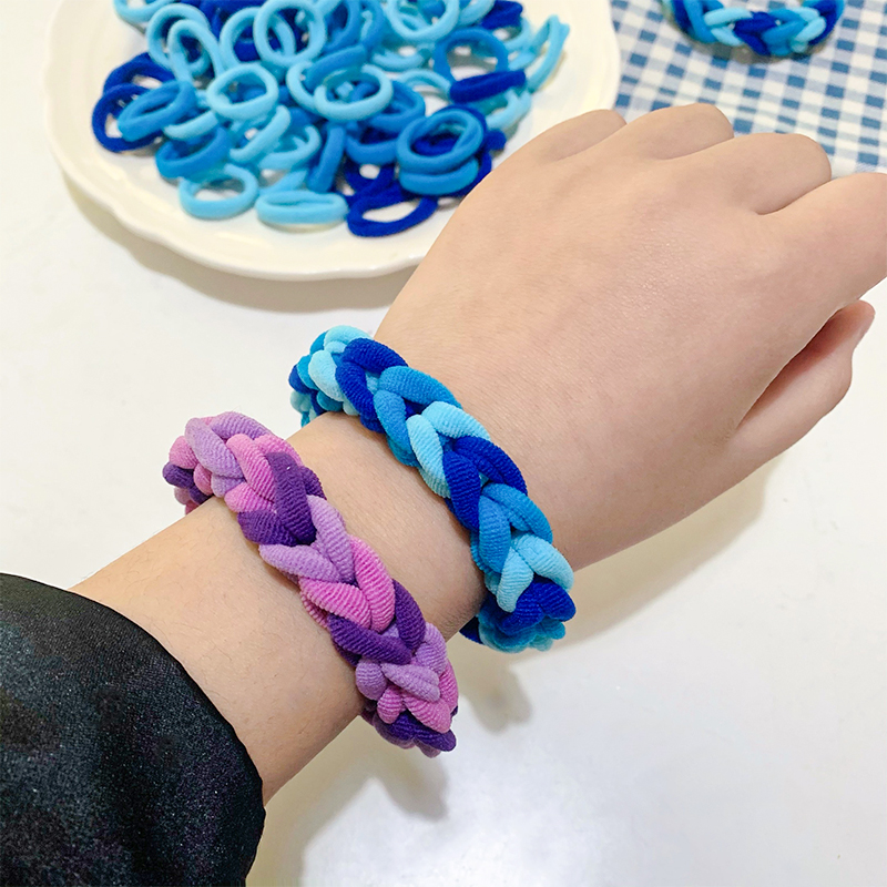 铭闽克莱因蓝皮筋送男朋友闺蜜情侣手链礼物手工自制diy发圈可爱头绳