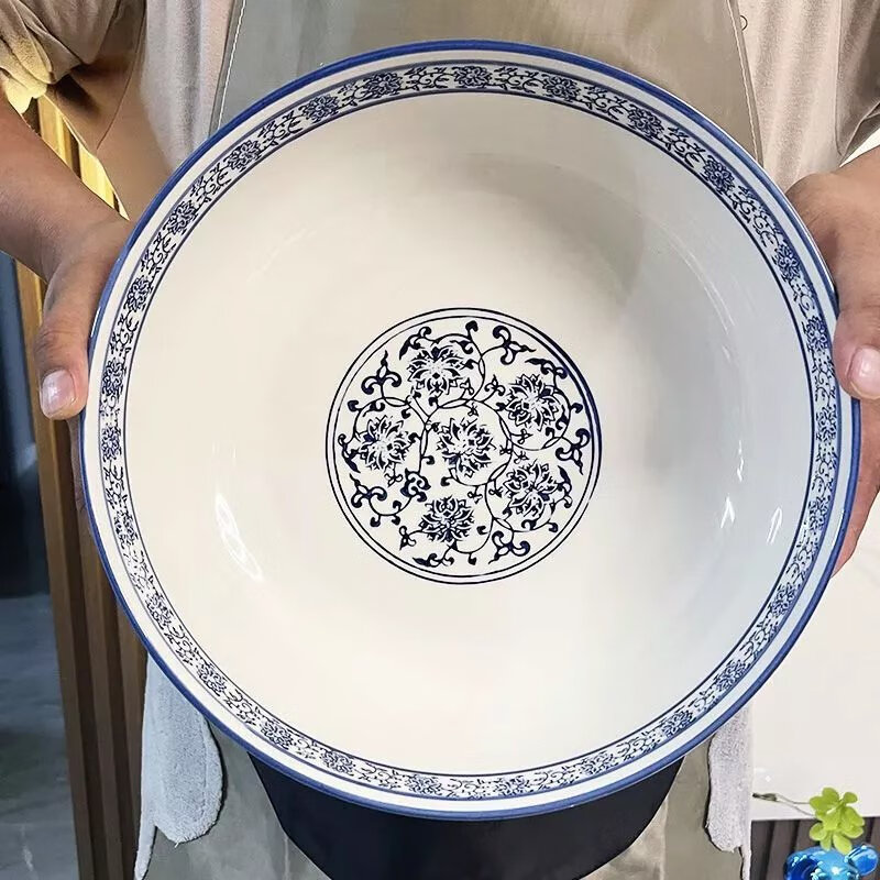 青花瓷水煮鱼大碗酸菜鱼大盆碗大容量家用毛血旺碗酒店陶瓷汤盆 优级品 青花瓷8英寸(1个)