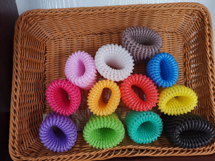 多瑙梦彩色水果网套混合防震保护套橙子泡沫网黑色苹果网套手工彩色