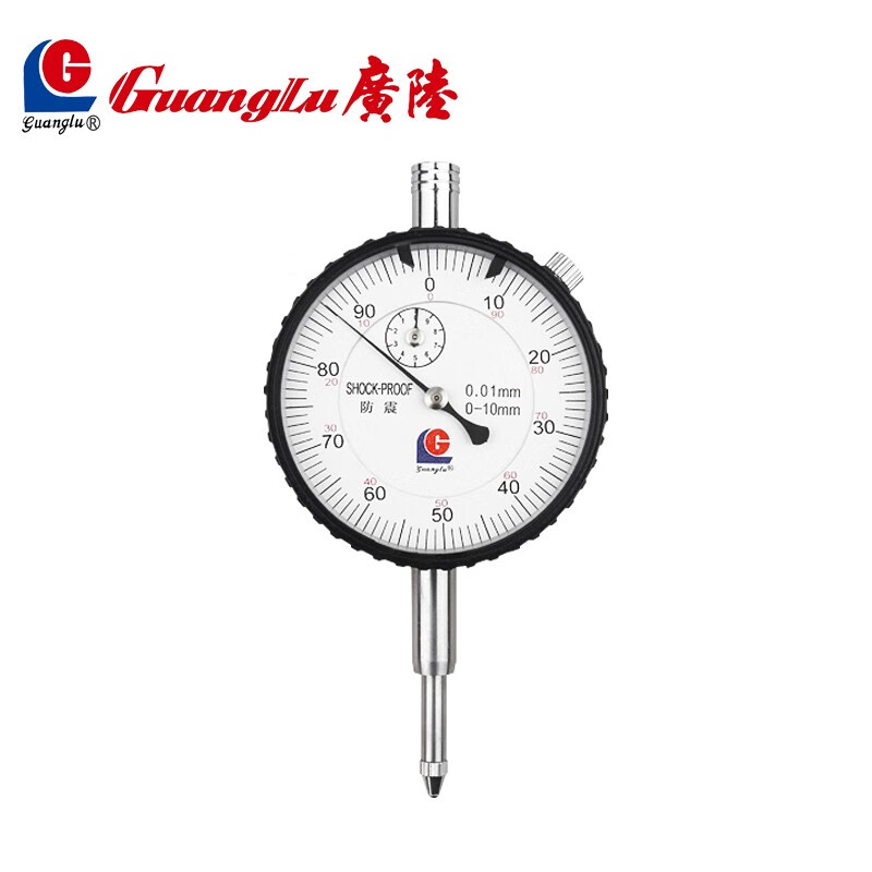 广陆guanglu机械式百分表0-10mm指示表 机械百分表头 弯沉仪用百分表