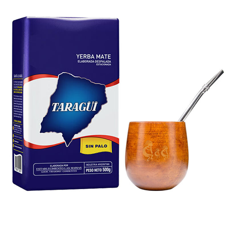 食芳溢taragui阿根廷塔拉吉原装进口黛极无梗马黛茶代用茶500克 t500