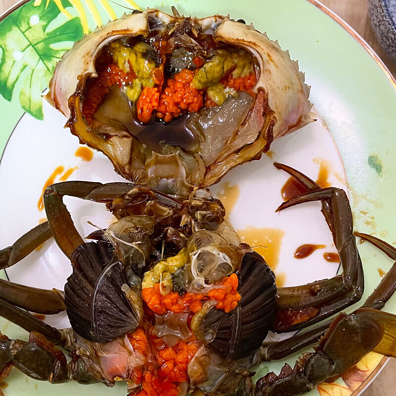 虎钢馋潮汕生腌海鲜膏蟹青蟹酱螃蟹呛蟹母蟹咸红膏蟹腌制即食水产