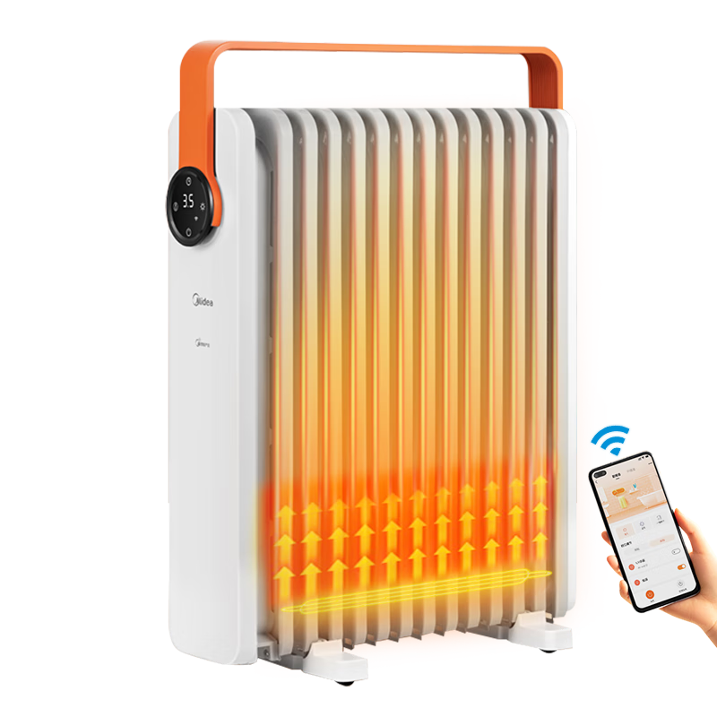 美的（Midea）【暖阳系列】家用大面积取暖器/电热油汀/加热电暖器/立式电暖气片/WIFI智能遥控防烫加湿HYW22KRB299元