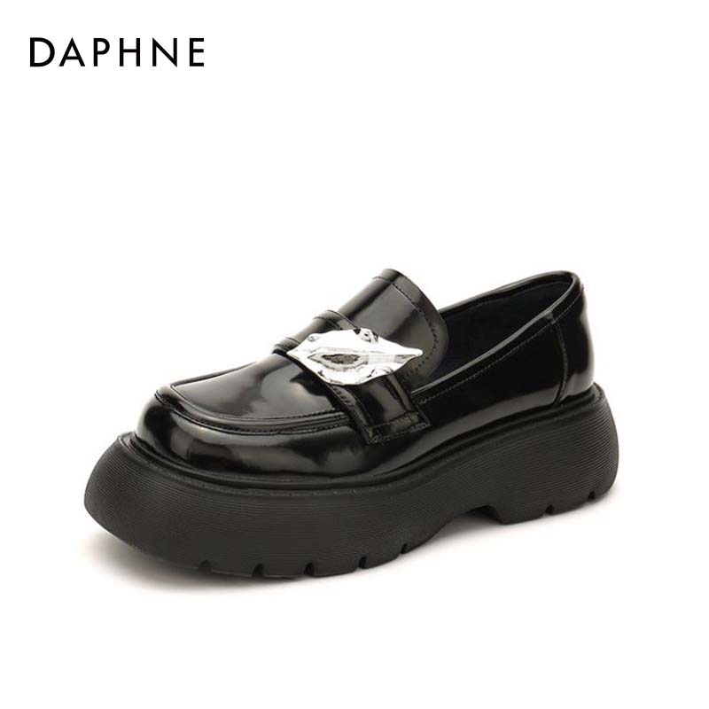 达芙妮【方糖系列】达芙妮月桂叶乐福鞋女鞋新款英伦风小皮鞋单鞋女QJ1 月桂叶 38