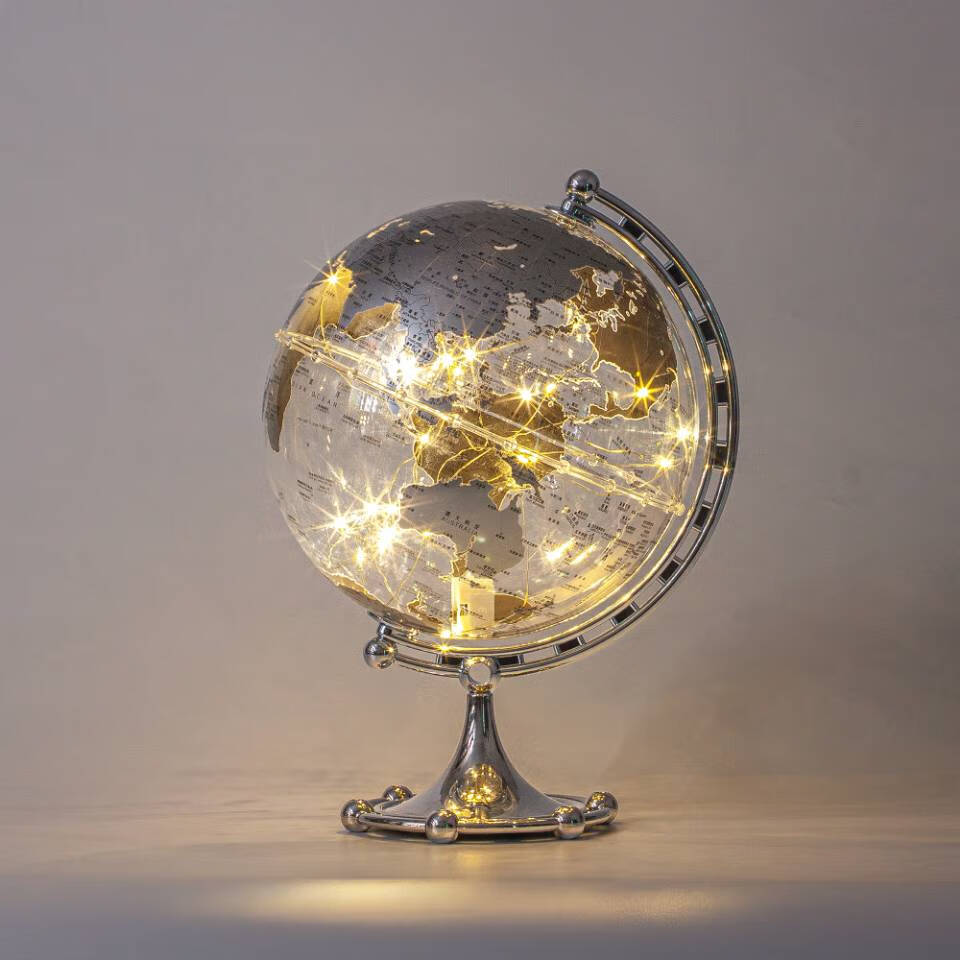 透明地球仪摆件轻奢高档现代家居客厅酒柜电视柜办公室书柜装饰品