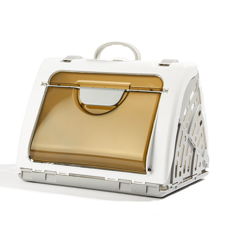 乐优派手提猫笼外出宠物航空箱折叠猫窝新款便携宠物车载包 灰白